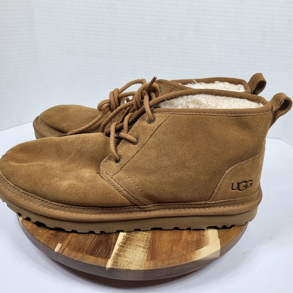 UGG Neumel Chukka Boots Women 11 Chestnut Excellent Suede Sheepskin 1094269